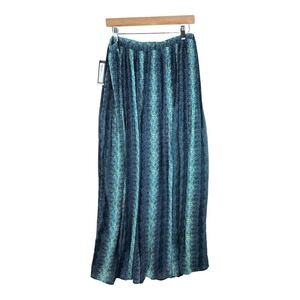 New Worthington Semi Sheer Psychedelic Print Lined Maxi Skirt size XL Green/Blue